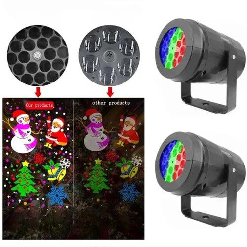 Projetor Natalino Led Desenhos e Flocos de Neve